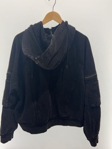 商品画像：ジップパーカー/M/コットン/BLK/無地/HA020231TO 2