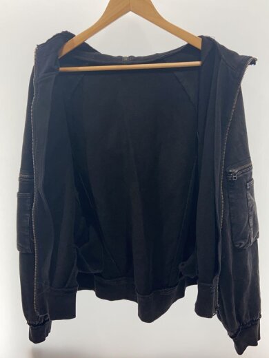 商品画像：ジップパーカー/M/コットン/BLK/無地/HA020231TO 3