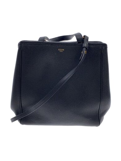商品画像：持ち手剥がれ有/ショルダーバッグ/レザー/BLK// 1