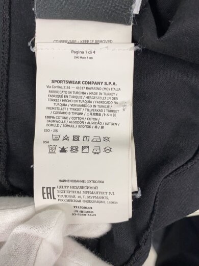 画像：STONE ISLANDTシャツ/L/コットン/BLK/7215201135