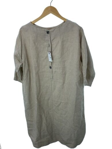 商品画像：半袖ワンピース/--/リネン/BEG 1