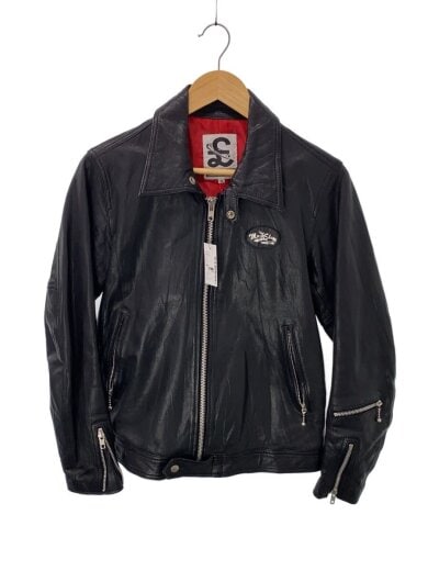 商品画像：シングルライダースジャケット/S/レザー/BLK/6040 1