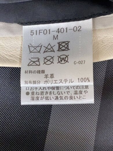 商品画像：シングルライダースジャケット/M/羊革/ベージュ/51F01-401-02// 4