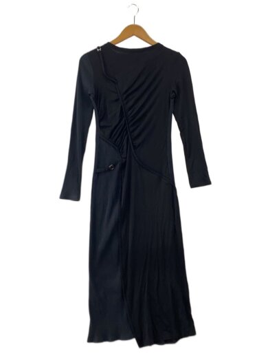 商品画像：長袖ワンピース/FREE/コットン/BLK/141510008/21AW/アシメシャーリングカット ワンピース// 1