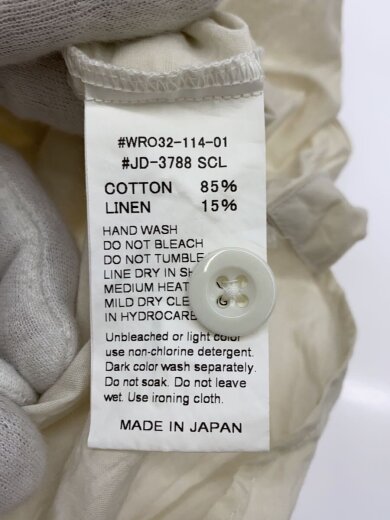 商品画像：半袖シャツ/42/コットン/アイボリー/無地/JD-3788/バンドカラー// 4
