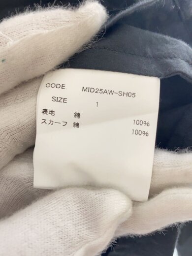 商品画像：25AW/ギャザーシャツ/1/コットン/BLK/MID25AW-SH05 4