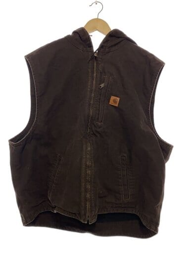 商品画像：ウォッシュドダックベスト/フード付き/2XL/--/BRW/無地// 1