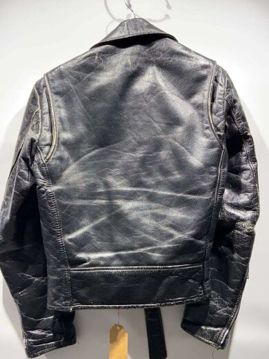 商品画像：BR/60-70s/ダブルライダースジャケット/ブランド不明/SERVALジッ/S/レザー/BLK/// 2