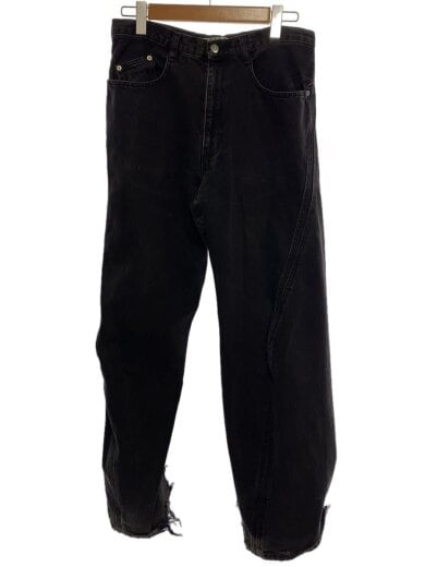 商品画像：3D Twisted Wide Leg Jeans/3/デニム/BLK/無地/NF232P04A 1