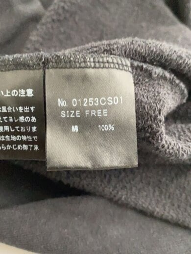 商品画像：スウェット/FREE/コットン/BLK/01253CS01 4