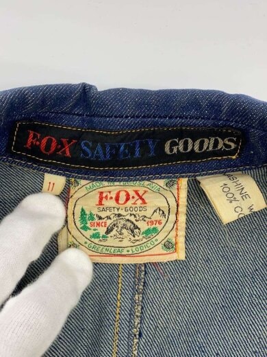 商品画像：80s/FOX SAFETY GOODS/デニムテーラードジャケット/エルボーパッチ/11/コットン/IDG 4