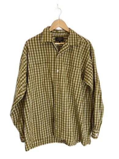 商品画像：Open Collar 80/2 Madras長袖シャツ/L/コットン/KHK/チェック/38-11-1913-13 1