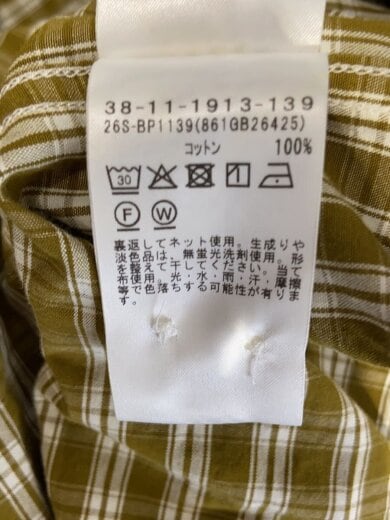 商品画像：Open Collar 80/2 Madras長袖シャツ/L/コットン/KHK/チェック/38-11-1913-13 5