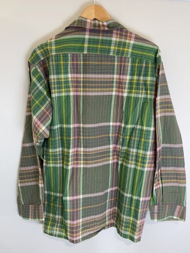 商品画像：Open Collar Madras/長袖シャツ/L/コットン/GRN/チェック/38-11-1926-139 2