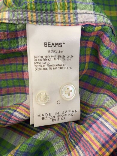 商品画像：Open Collar Madras/長袖シャツ/L/コットン/GRN/チェック/38-11-1926-139 4