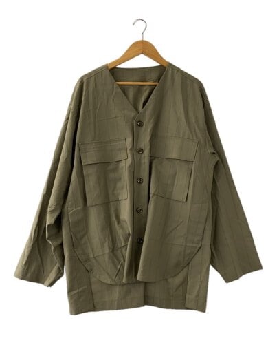 商品画像：カーディガン(薄手)/2/ウール/KHK/ストライプ 1