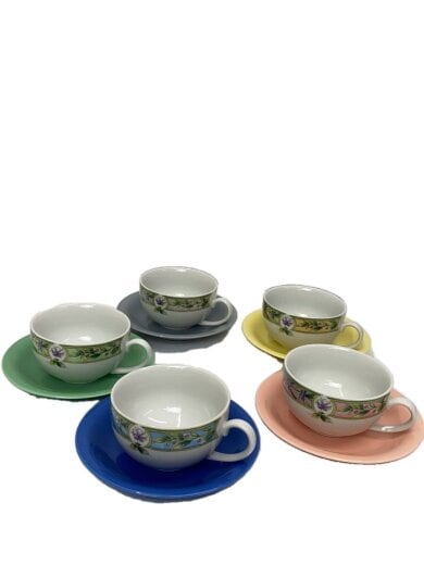 商品画像：カップ&ソーサー/5点セット/WHT 1