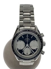 スピードマスター_レーシング_AT_SS_40mm/アナログ/ステンレス/BLK/SLV