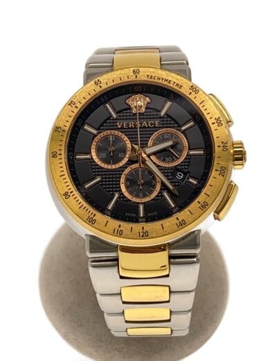 商品画像：クォーツ腕時計/アナログ/ステンレス/BLK/SLV 1