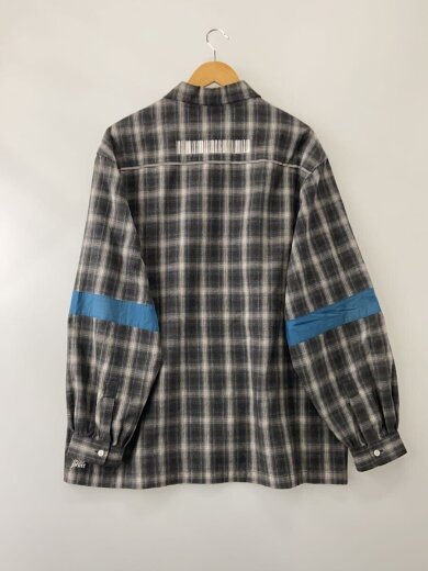 商品画像：長袖シャツ/XL/ポリエステル/GRY/チェック/22032502// 2