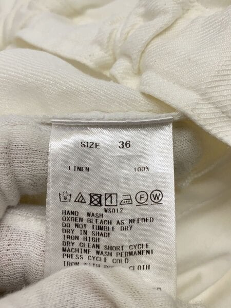 BACCA(バッカ) / 23SS/リネンツイルタックワイドパンツ/36/リネン/WHT