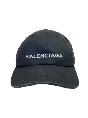 BALENCIAGA(バレンシアガ) / キャップ/FREE/キャンバス/BLK/ヤケ有