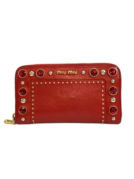 MIU MIU(ミュウミュウ) / 長財布/レザー/RED/レディース | 中古品の 