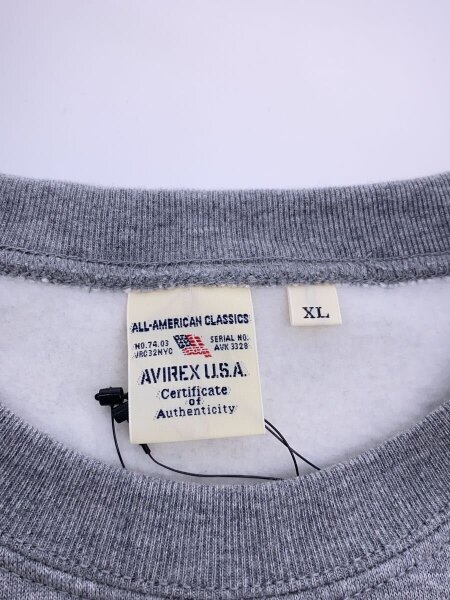AVIREX(アヴィレックス) / スウェット/XL/コットン/GRY/無地/783 