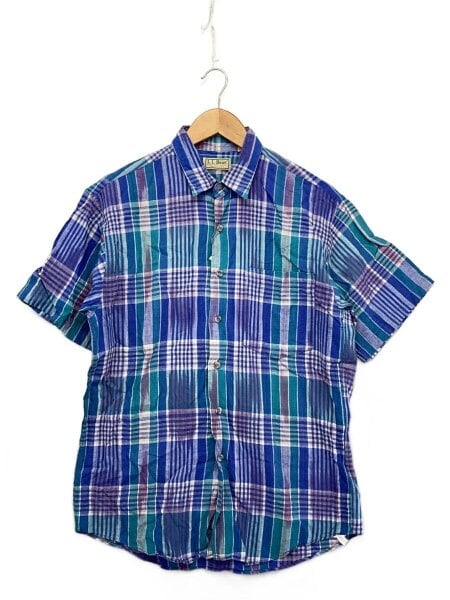 L.L.Bean(エルエルビーン) / 80s～90s/半袖シャツ/M/コットン/BLU 