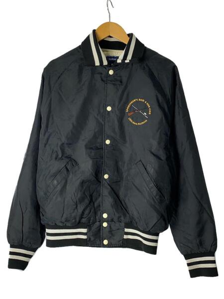 80s Holloway usa製 レザースタジャン ブラック L 古着 80s USA製