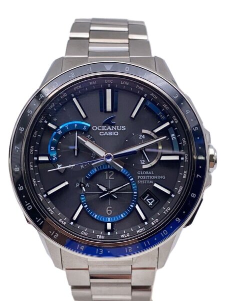 176 CASIO カシオ OCEANUS 電波ソーラー メンズ腕時計ブルー