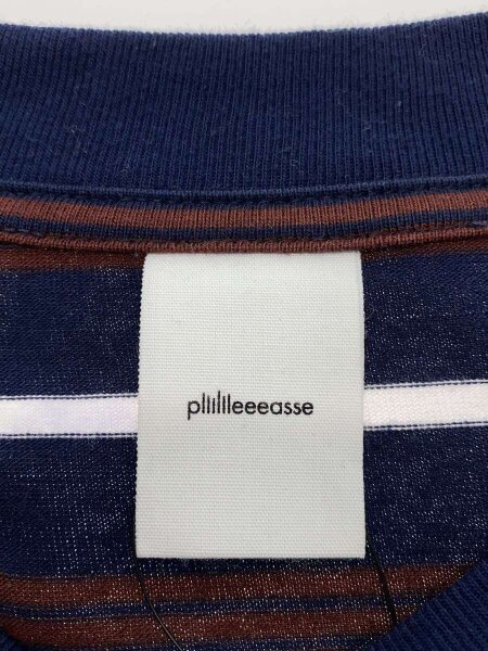 plllllleeeasse(プリーズ) / 長袖Tシャツ/L/コットン/NVY/ボーダー 