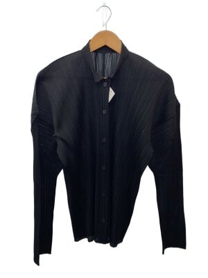 PLEATS PLEASE プリーツプリーズ イッセイミヤケ 黒シャツ PLEATS PLEASE ブラックプリーツシャツ