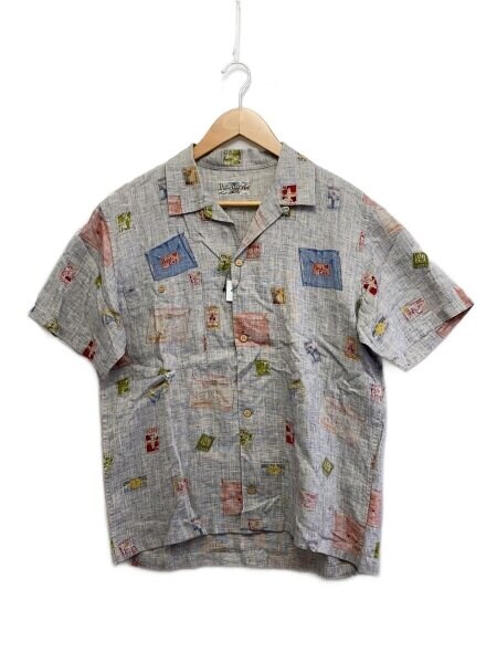 Papas(パパス) / 半袖シャツ/M/リネン/GRY/総柄// | 古着の販売・通販 