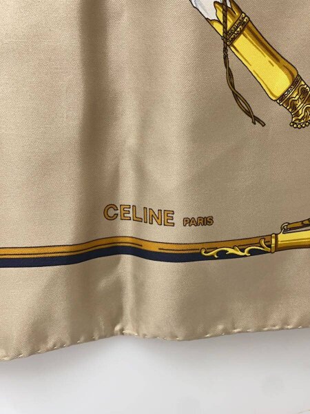 CELINE(セリーヌ) / 馬車/スカーフ/シルク/BEG/総柄/レディース