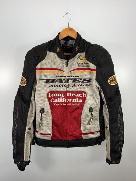 BATES ベイツ バイカー ジャケット BATES レザージャケット M 黒/赤