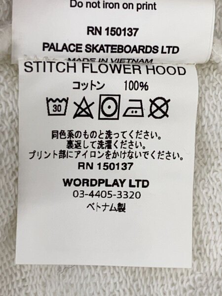 PALACE(パレス) / FLOWER STITCH HOOD/パーカー/M/コットン/WHT | 古着 