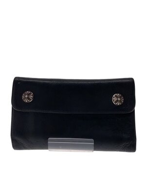 CHROME HEARTS(クロムハーツ) / WAVE CROSS BTN/長財布/レザー/BLK