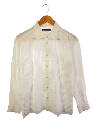 ISSEY MIYAKE MEN◆シワ加工/長袖シャツ/2/ポリエステル/KHK/ME06-FD197 ISSEY MIYAKE MEN(イッセイミヤケメン) ⁄ シワ加工長袖シャツ⁄2