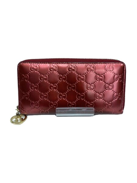 GUCCI(グッチ) / ラウンドファスナー長財布/レザー/RED/GG/総柄 