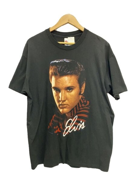 Hanes(ヘインズ) / 90s/USA製/Elvis Presley/Tシャツ/XL/コットン/BLK 