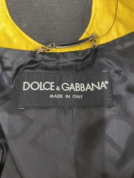 DOLCE&GABBANA / 00s/archive/シングルライダースジャケット/44/羊革/YLW/無地// DOLCE&GABBANA(ドルチェアンドガッバーナ) / 00s/archive/シングル