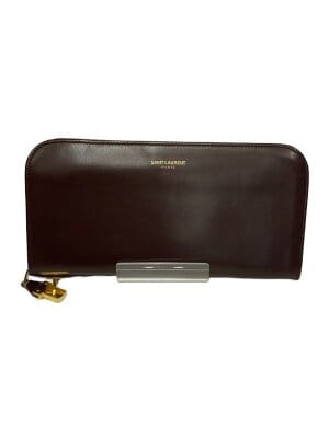 SAINT LAURENT(サンローラン) / 長財布/レザー/GRY/無地/レディース