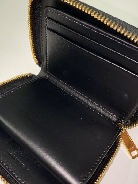 CELINE(セリーヌ) / スモールジップウォレット/財布/レザー/BLK/無地