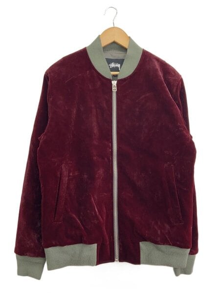 STUSSY(ステューシー) / Velvet Bomber Jacket/M/ポリエステル/BRD 