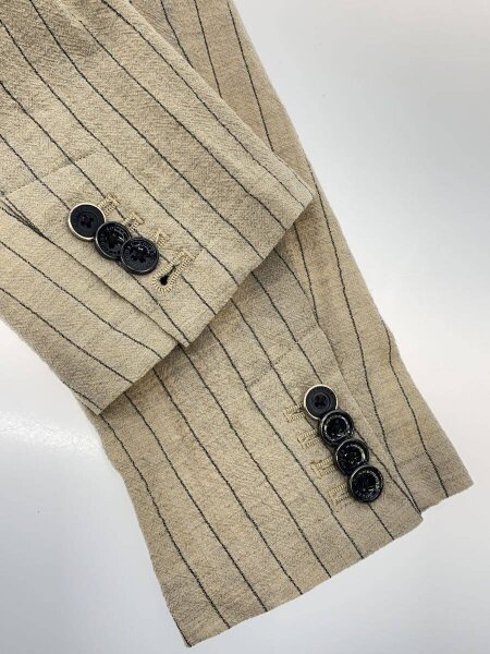 AOURE / テーラードジャケット/M/ウール/BEG/ストライプ/AMFJ251117 AOURE(アウール) / テーラードジャケット/M/ウール/BEG/ストライプ