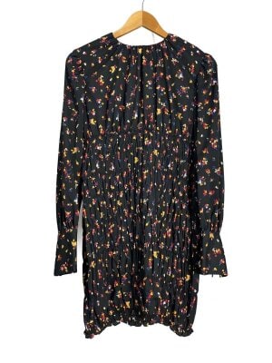 H BEAUTY&YOUTH / 長袖ワンピース/FREE/ポリエステル/BLK/総柄/1626-299-4264-0900 H BEAUTY&YOUTH(エイチビューティアンドユース) / 長袖ワンピース/FREE