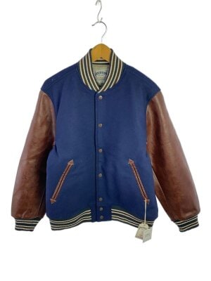 HOUSTON(ヒューストン) / スタジャン/M/ウール/NVY/無地/51275 | 古着