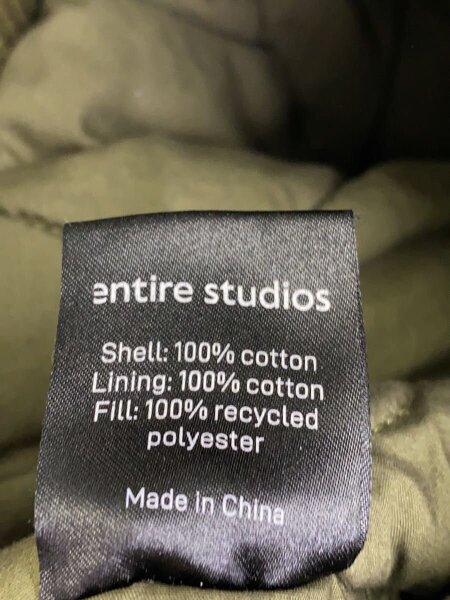 entire studios(エンタイアスタジオ) / W2 BOMBER OKRA/M/コットン/KHK