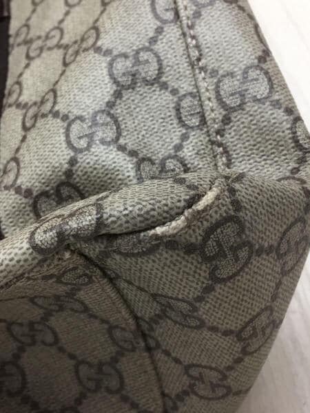 DD08★グッチ/GUCCI GG柄 ハンドバッグ 141976・486628 PVC カーキ x ブラウン グッチ GUCCI トートバッグ 141976 ベージュ 茶 ブラウン